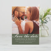 Chic Green Photo Wedding Save The Date (Staand voorkant)