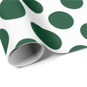 Chic Green Polka Dot Pattern Birthday Cadeaupapier (Rol Hoek)