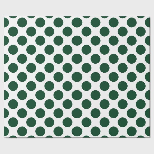 Chic Green Polka Dot Pattern Birthday Cadeaupapier (Zoom)