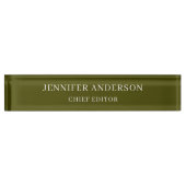 Chic Green Professional Modern Plain Minimalist Naambordje (Voorkant)