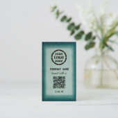 Chic Green Professioneel Ontwerp Moderne QR Code B Visitekaartje (Staand voorkant)