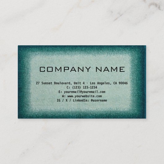 Chic Green Professioneel Ontwerp Moderne QR Code B Visitekaartje (Achterkant)