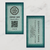 Chic Green Professioneel Ontwerp Moderne QR Code B Visitekaartje (Voorkant / Achterkant)