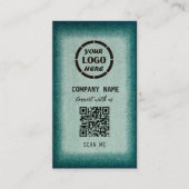 Chic Green Professioneel Ontwerp Moderne QR Code B Visitekaartje (Voorkant)