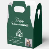 Chic Green Real Estate Agent Photo Housewarming Bedankdoosjes (Open)