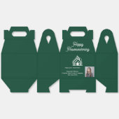 Chic Green Real Estate Agent Photo Housewarming Bedankdoosjes (Ongevouwen)