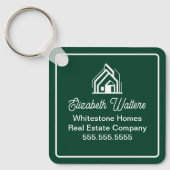 Chic Green Real Estate Company Custom Realtor Sleutelhanger (Voorkant)