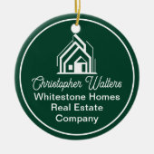 Chic Green Real Estate Company Customized Realtor Keramisch Ornament (Voorkant)