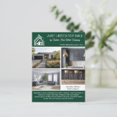 Chic Green Real Estate Company Home Listing Briefkaart (Staand voorkant)