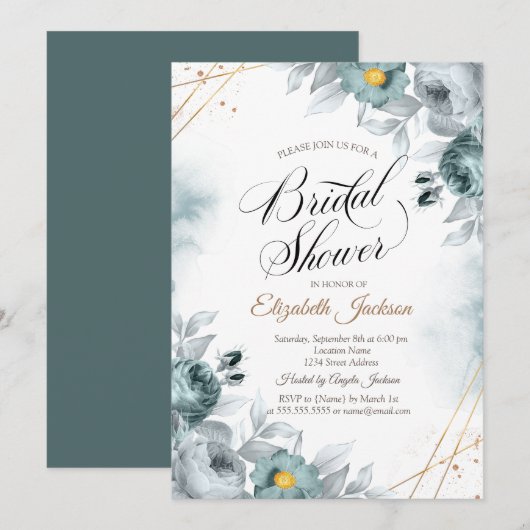 Chic Green Rozen Vrijgezellenfeest Kaart (Voorkant / Achterkant)