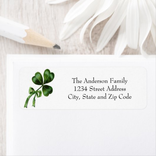 Chic Green Shamrock Etiket (Insitu)