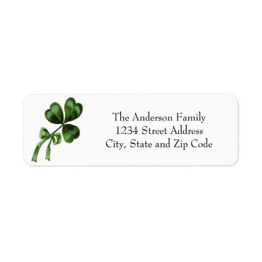  Chic Green Shamrock Etiket (Voorkant)