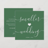 Chic Green Simple Downsiving Smaller Wedding Aankondiging (Voorkant / Achterkant)