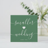 Chic Green Simple Downsiving Smaller Wedding Aankondiging (Staand voorkant)