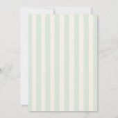 Chic Green Stripes Genderneutraal Baby shower Kaart (Achterkant)