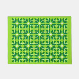 Chic Green Tegel Flowers Pattern Small Deuren Deurmat