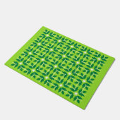 Chic Green Tegel Flowers Pattern Small Deuren Deurmat (Schuin)