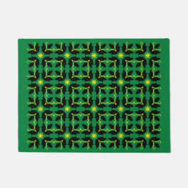 Chic Green Tegel Flowers Pattern Small Deuren Deurmat