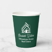 Chic Green Vastgoedbedrijf Aangepaste Makelaar Papieren Bekers (Achterkant)