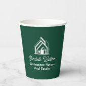 Chic Green Vastgoedbedrijf Aangepaste Makelaar Papieren Bekers (Voorkant)