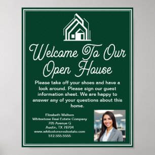 Chic Green Vastgoedbedrijf Open Huis Welkom Poster