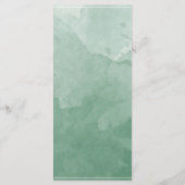 Chic Green Waterverf, Monogram Wedding Menu (Achterkant)