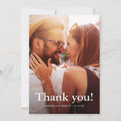 Chic Green Wedding Foto met Bedankt Bericht (Voorkant)