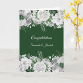 Chic Green White Floral Gefeliciteerd Weddenschap Kaart (Gele Bloem)