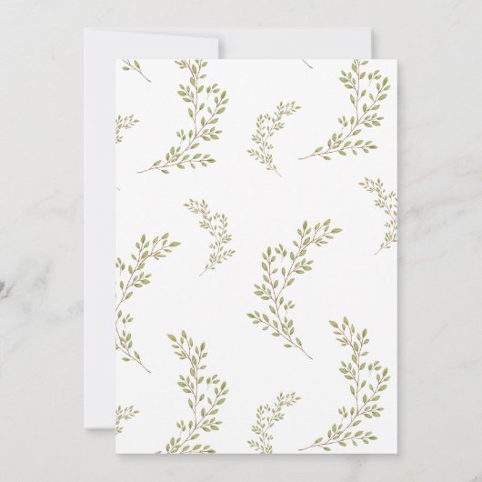 Chic Green Woodland Dieren Baby shower Kaart (Achterkant)