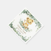 Chic Greenery Adorable Lion Cub Boy Baby Shower  Servet (Hoek)