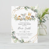 Chic Greenery Australian Animals Baby shower Kaart (Staand voorkant)
