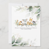 Chic Greenery Australian Animals Baby shower Kaart (Achterkant)