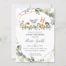 Chic Greenery Australian Animals Baby shower