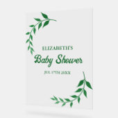 Chic Greenery Baby shower Acryl Bord (Hoek)
