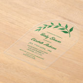 Chic Greenery Baby shower Acryl Uitnodigingen (Laagn)