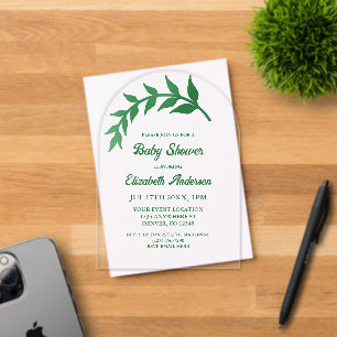 Chic Greenery Baby shower Acryl Uitnodigingen