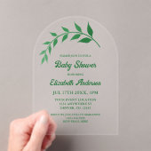 Chic Greenery Baby shower Acryl Uitnodigingen (Insitu (Draagbaar))