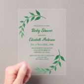 Chic Greenery Baby shower Acryl Uitnodigingen (Insitu (Draagbaar))
