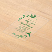 Chic Greenery Baby shower Acryl Uitnodigingen (Laagn)