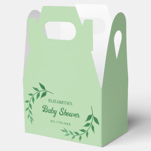 Chic Greenery Baby shower Bedankdoosjes (Geopend)