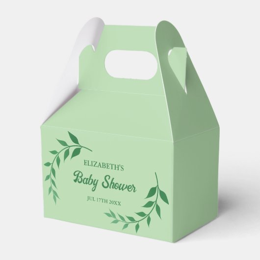 Chic Greenery Baby shower Bedankdoosjes (Voorkant Zijde)