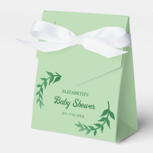 Chic Greenery Baby shower Bedankdoosjes (Voorkant Zijde)