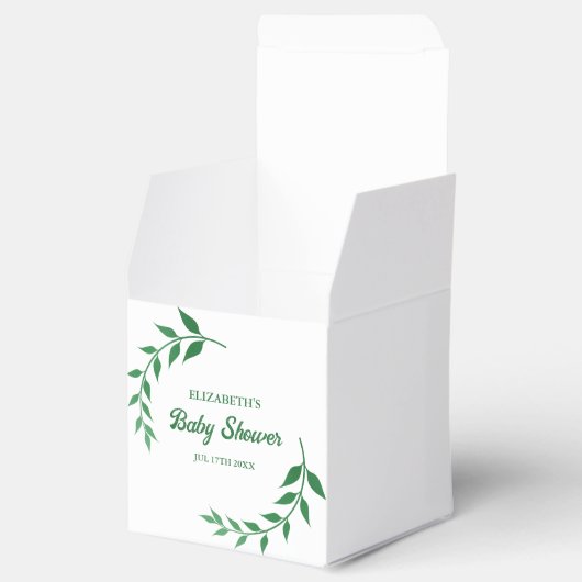 Chic Greenery Baby shower Bedankdoosjes (Geopend)