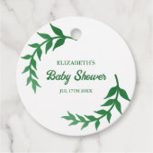 Chic Greenery Baby shower Bedankjes Labels (Voorkant)