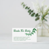 Chic Greenery Baby shower Boeken voor Baby Informatiekaartje (Staand voorkant)