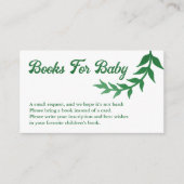 Chic Greenery Baby shower Boeken voor Baby Informatiekaartje (Voorkant)