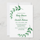 Chic Greenery Baby shower Kaart (Voorkant)