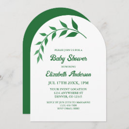 Chic Greenery Baby shower Kaart