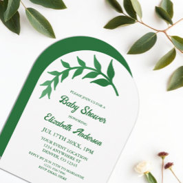 Chic Greenery Baby shower Kaart