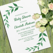 Chic Greenery Baby shower Kaart